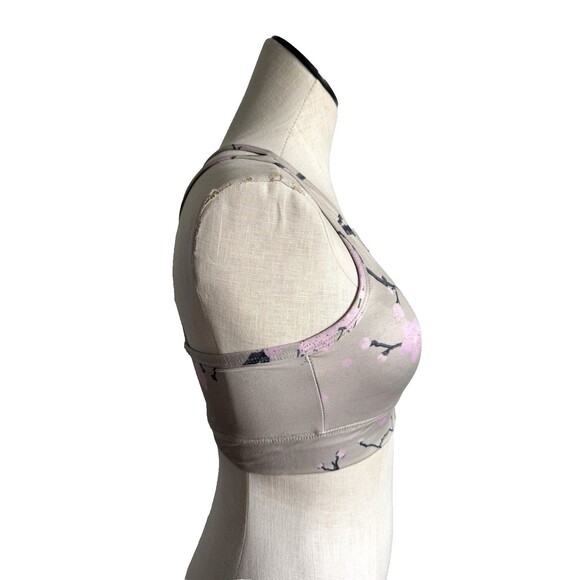 New Balance Sports Bra Strappy Crisscross Floral Stretch Size M Women - Picture 7 of 8